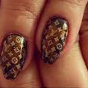 NEW LV nail wrap stickers brown decals nail art